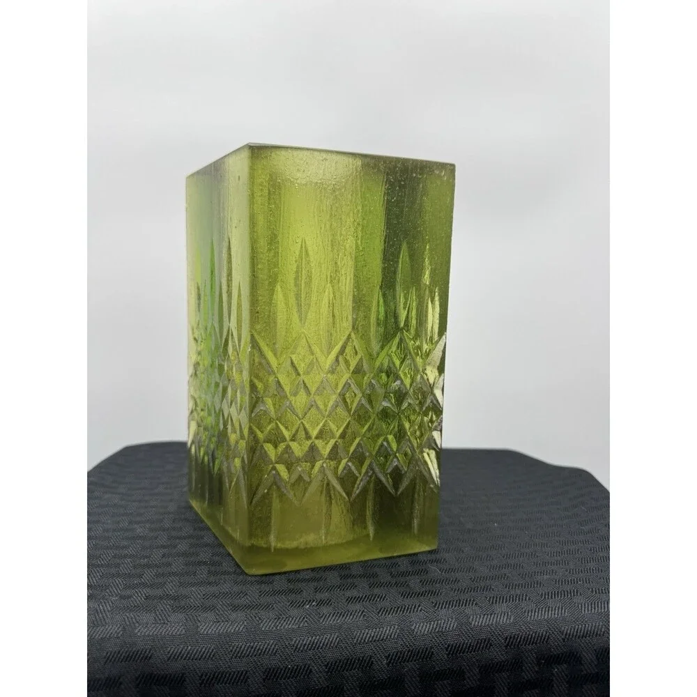 Mid-Century Sascha Brastoff Green Resin Candle Holder 1950s Vintage Or Vase